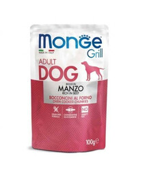 MONGE Grill krmivo pre psov s hovädzím mäsom pre dospelých psov 100 g