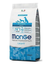 MONGE Light krmivo pre psov losos s ryžou 2,5 kg