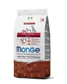 MONGE Mini Adult Lamb granule pre dospelých psov všetkých plemien 800 g