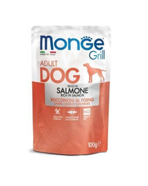 MONGE Grill krmivo pre psov s lososom pre dospelých psov 100 g
