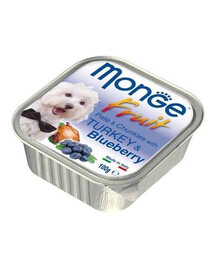 MONGE Fruit Dog paštéta pre psov s morkou a čučoriedkami 100 g