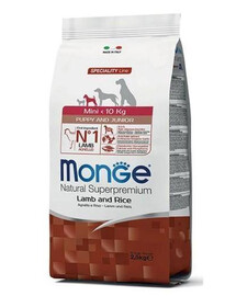 MONGE Mini Puppy granule pre šteňatá jahňacie s ryžou a zemiakmi 800 g