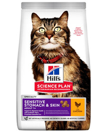 HILL'S Science Plan Cat Adult Dry Chicken Sensitive granule pre mačky s citlivým žalúdkom 7 kg
