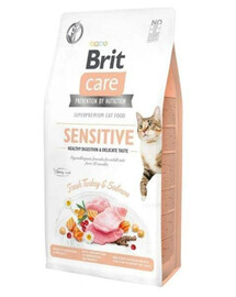Brit care cat grain-free sensitive 400 g - suché krmivo pro dospělé kočky s citlivým zažíváním, 400 g