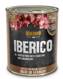 BELCANDO Super Premium Iberico mokré krmivo, bravčové mäso, cícer a čučoriedky 800 g mokré krmivo pre psov 800 g