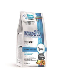 FORZA10 Mini Diet s rybami hypoalergénne granule pre dospelých psov malých plemien 1,5 kg