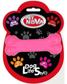 Pet Nova DOG LIFE STYLE Treat bone 11 cm ružová, hovädzia príchuť