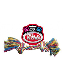 Pet Nova bavlnené lano 2 uzly 17 cm, hmotnosť 45-55 g, sedem farieb