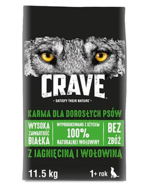 CRVP Dry Lamb/Beef 11,5kg - kompletní krmivo bez obilovin pro dospělé psy