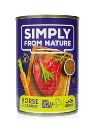 SIMPLY FROM NATURE mokré krmivo pre dospelé psy, s konským mäsom s ľanovým semienkom 400 g