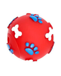 PET NOVA loptička so vzorom labiek a kostí pre psa 6 cm červená