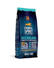 Primal 65% Oceanland Dog Food 12 kg Hypoalergénne prírodné celé pelety, bez obilnín, vhodné pre všetky dospelé plemená psov