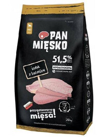 Pán Mięsko 20 kg granule pre dospelých psov, morka s bažantom, S