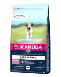 Eukanuba Grain Free granule pre šteňatá malých a stredných plemien, 3 kg