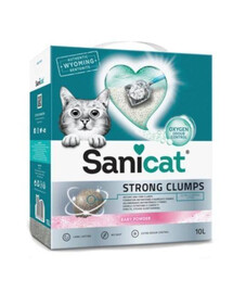SANICAT Strong Clumps biele bentonitové podstielka pre mačky 6 l