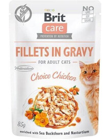 BRIT Care filety v kuracej omáčke 24x 85 g kuracie filety v mokrom krmive pre mačky 24x 85 g