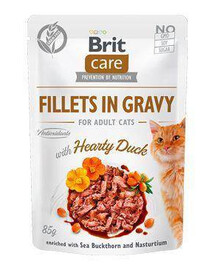 BRIT Care filety v kačacej omáčke 24x 85 g Kačacie filety v omáčke mokré krmivo pre mačky 24x 85 g