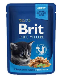 BRIT Premium Kitten kuracie vrecko pre mačiatka 24x 100 g