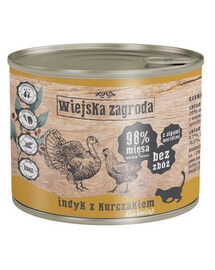 Wiejska Zagroda Cat Turkey with Chicken 200 g pre mladé mačky a mačiatka