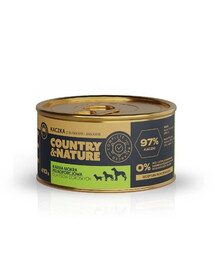 Country & Nature Duck 97% s červenou repou 410 g konzerva pre dospelých psov všetkých plemien