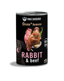 Paka Zwierzaka konzerva s králičím a hovädzím mäsom 400 g pre psov všetkých vekových kategórií