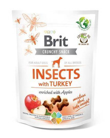 BRIT Care Dog Crunchy Crakcer Insect & Turkey 200 g chrumkavé maškrty s hmyzími maškrtami pre psov 200 g