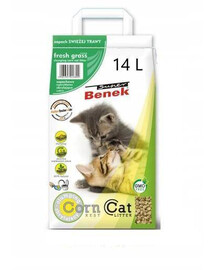 BENEK Super Corn Cat kukuričná podstielka čerstvá tráva 14 l
