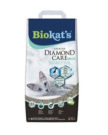 Jemné bentonitové podstielka BIOKAT'S Diamond Care Sensitive Classic 6 l