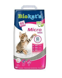 BIOKAT'S Micro Fresh jemné bentonitové kvetinové podstielky pre mačky 14 l