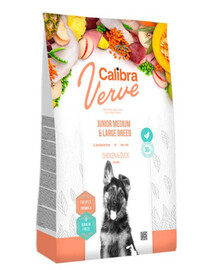 CALIBRA Dog Verve GF Junior Medium Large Chicken&Duck granule pre psy veľkých a stredných plemien kura a kačica 12 kg