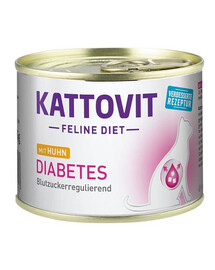 KATTOVIT Diabetes Chicken Diet For Cats vlhké krmivo pre mačky s cukrovkou 185 g