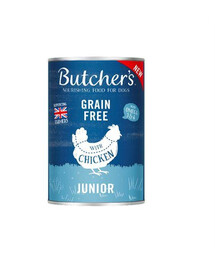 Butcher's Original Junior, kúsky s kuraťom v želé konzerva pre šteňatá 400 g