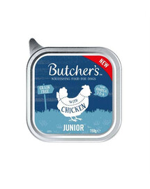 Butcher's Original Junior, s kuracím mäsom, paštétou 150 g mokré krmivo pre šteňatá, 150 g
