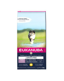 Eukanuba Grain Free Puppy L-XL kuracie 12 kg granule pre šteňatá, veľké a obrie plemená, 12 kg