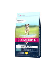 EUKANUBA GRAIN FREE ADULT granule pre dospelé psy malých a stredných plemien 3 kg