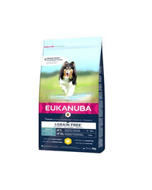 Eukanuba Grain Free Adult, L/XL Chicken, 3 kg, granule pre dospelých psov, veľké a obrie plemená, 3 kg