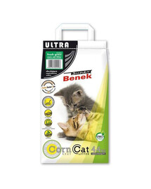 Super Benek Corn Cat Ultra Fresh Grass kukuričná podstielka pre mačky 7 l, 4,4 kg