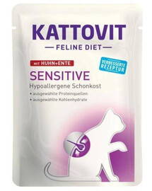 KATTOVIT pre mačky Sensitive kura a kačica 85 g