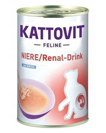 KATTOVIT Cat Diet Drinks Niere/Renal Drink konzerva pre mačky s obličkovými problémami 135 ml