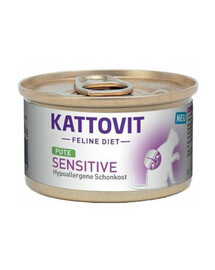 KATTOVIT Feline Diet Sensitive Chicken mokré krmivo s kuracím mäsom pre mačky s potravinovou precitlivenosťou 85 g