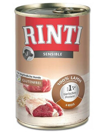 RINTI Sensible konzerva pre psov s jahňacím mäsom a ryžou 400 g