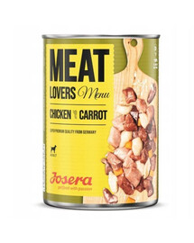 Josera Meat Lovers Menu Kurča s mrkvou 400 g konzerva pre dospelých psov