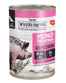 Wiejska Zagroda konzerva pre dospelých psov s bravčovým mäsom 400 g