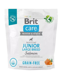 Brit care dog grain-free junior large breed salmon granule pre šteňatá veľkých plemien 1 kg