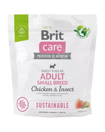 Brit care dog sustainable adult small chicken insect granule pre dospelých psov malých plemien 1 kg