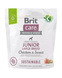Brit care dog sustainable junior large breed chicken insect granule pre mladých psov veľkých plemien 1 kg
