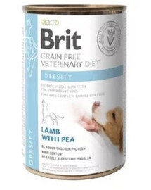 BRIT Veterinary Diet Obesity Lamb&Pea krmivo pre psov pre obezitu 400 g