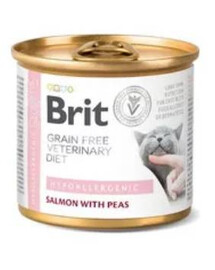 BRIT Veterinary Diet hypoalergénne krmivo Losos&Pea pre alergické mačky 200 g