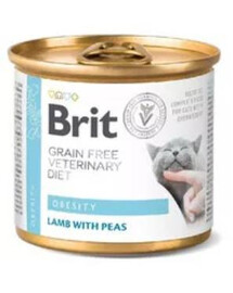BRIT veterinárne krmivo Obesity Lamb&Pea pre mačky s nadváhou 200 g