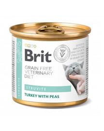 BRIT Veterinary Diet Struvite Turkey&Pea pre mačky na ochorenie močových ciest 200 g